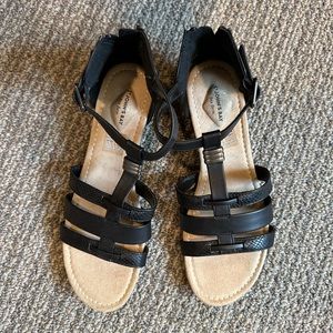 St John's Bay black sandals. Size 7